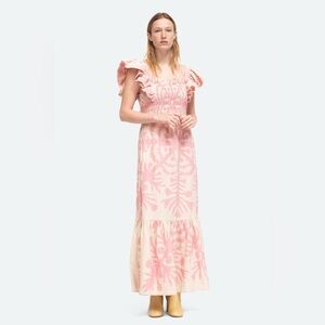 Sea Smocked Henrietta Dress Pink Hawaiian